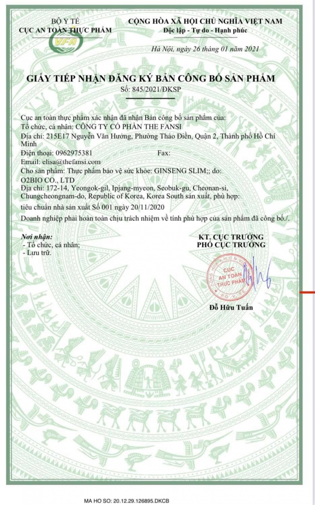 Giấy công bố sản phẩm tại Việt Nam