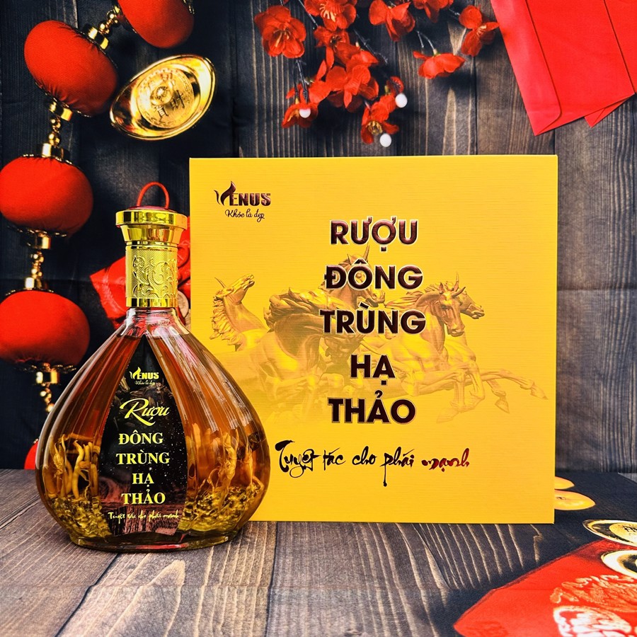 Hộp rượu đông trùng hạ thảo quà tặng Hộp rượu đông trùng hạ thảo quà tặng