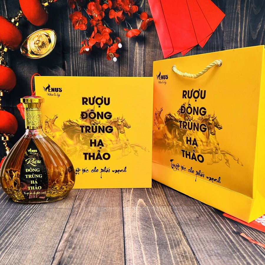 Hộp rượu đông trùng hạ thảo quà tặng Hộp rượu đông trùng hạ thảo quà tặng